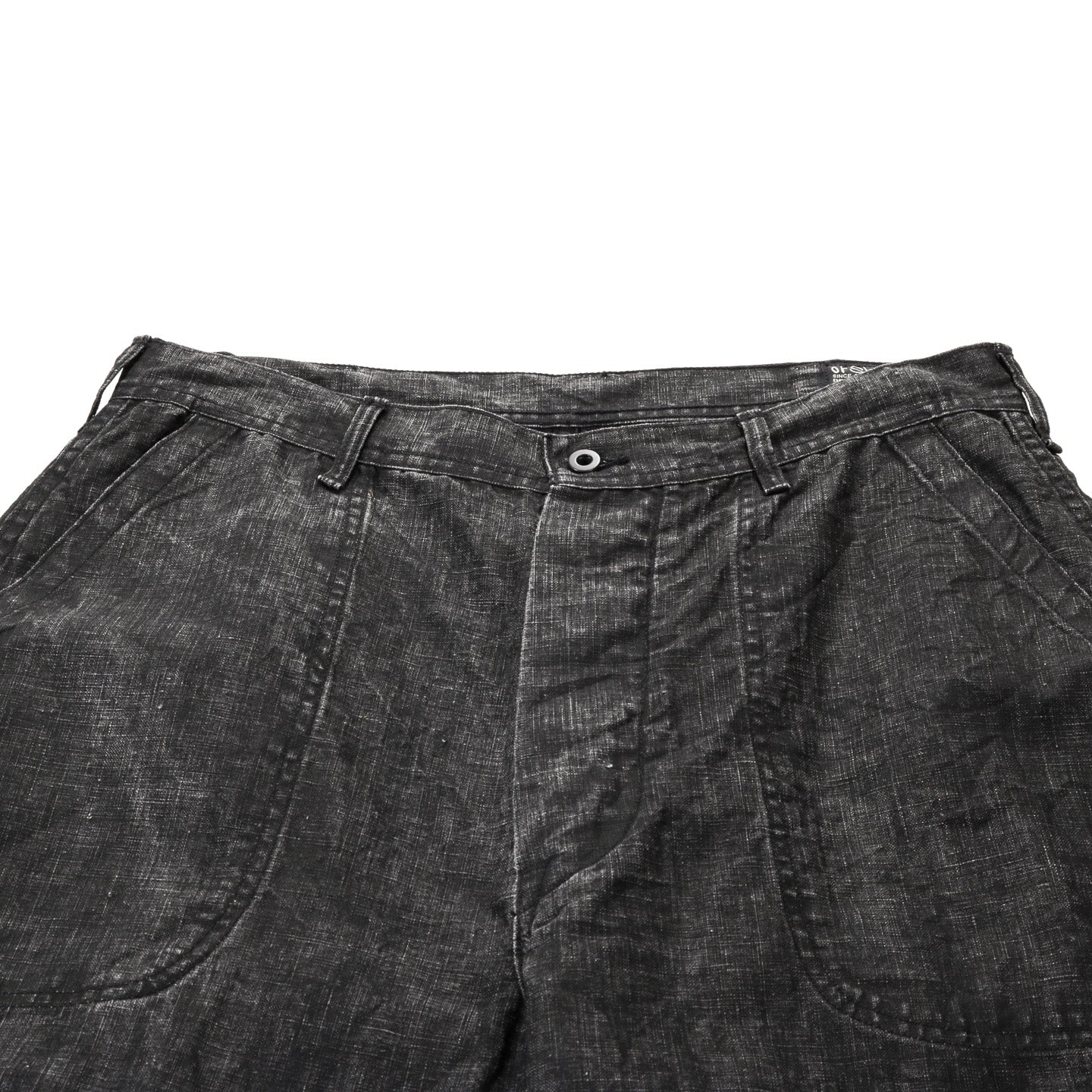 ORSLOW WWII 1940'S US NAVY SUMI COATED LINEN UTILITY TROUSERS BLACK
