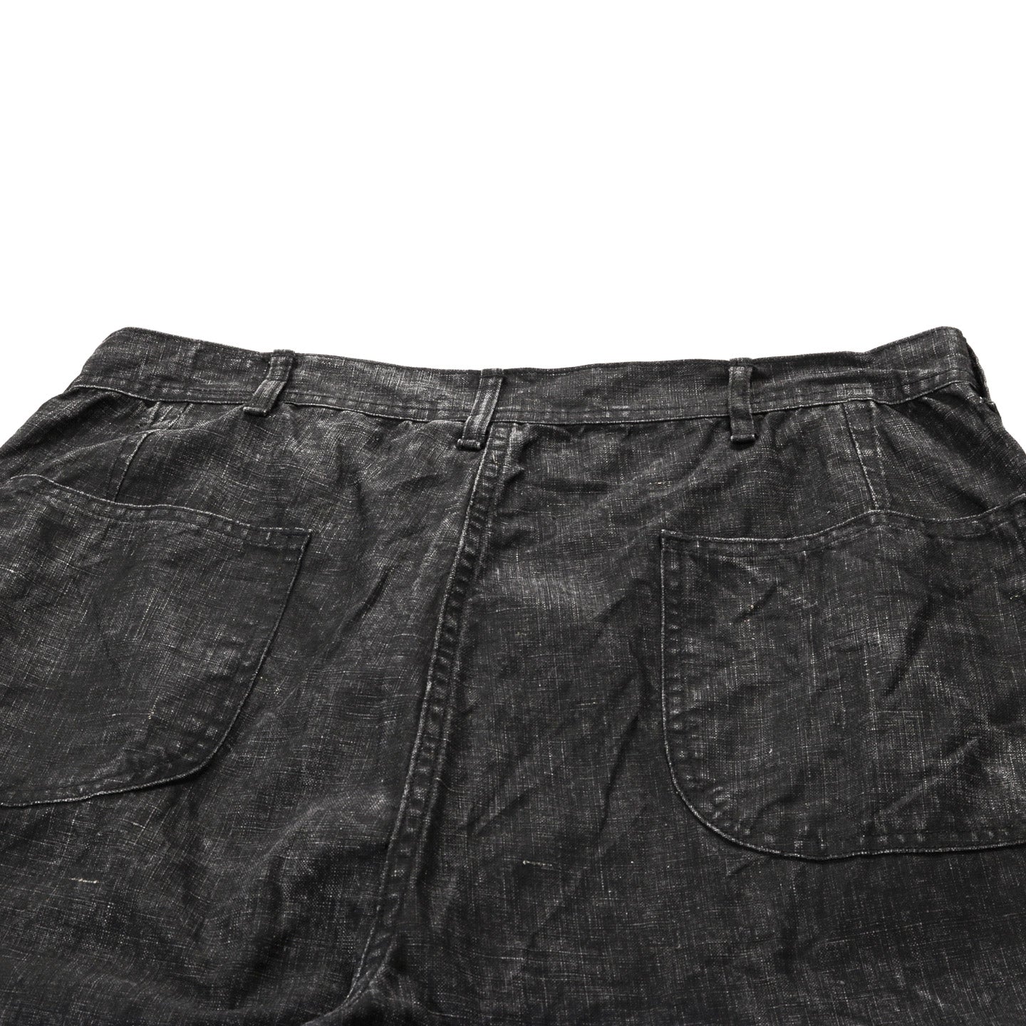 ORSLOW WWII 1940'S US NAVY SUMI COATED LINEN UTILITY TROUSERS BLACK