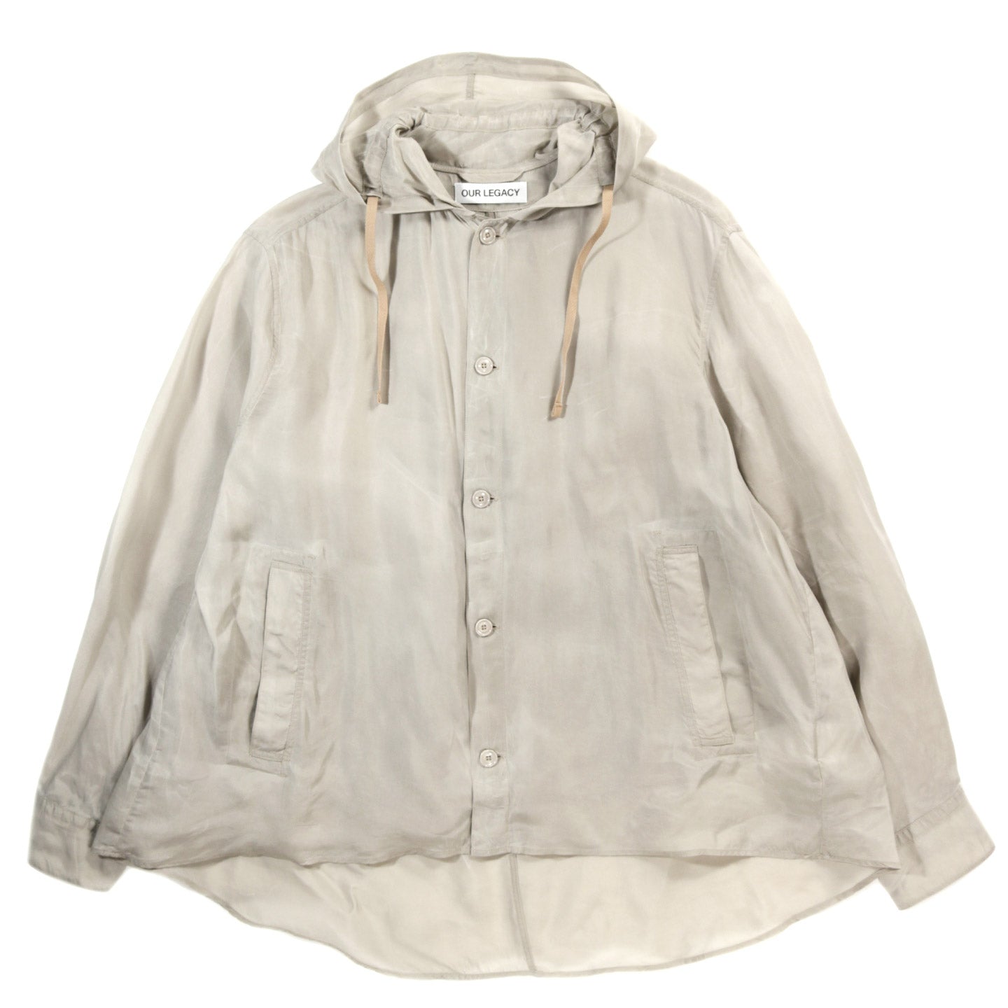 OUR LEGACY ROVER SHIRT GHOST GREY WAXED CUPRO