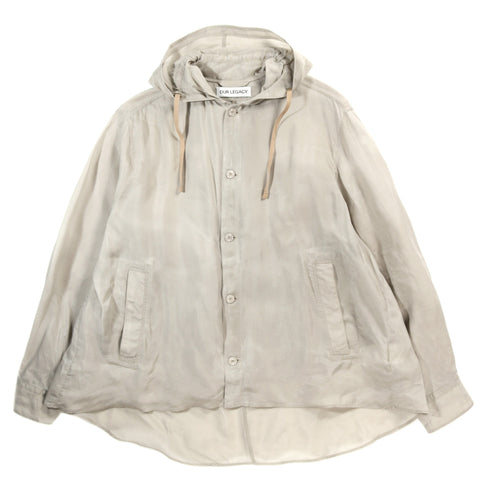 OUR LEGACY ROVER SHIRT GHOST GREY WAXED CUPRO