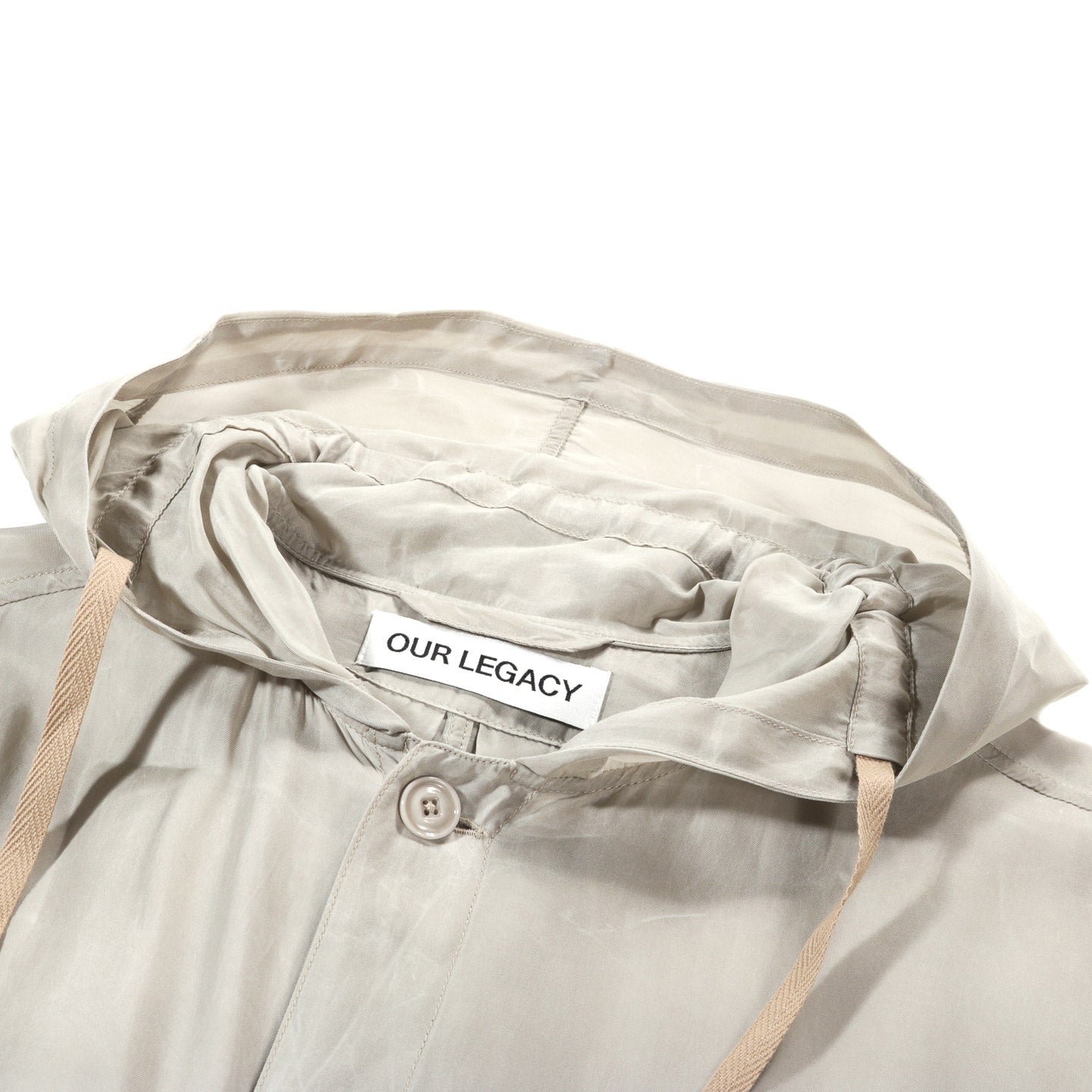 OUR LEGACY ROVER SHIRT GHOST GREY WAXED CUPRO