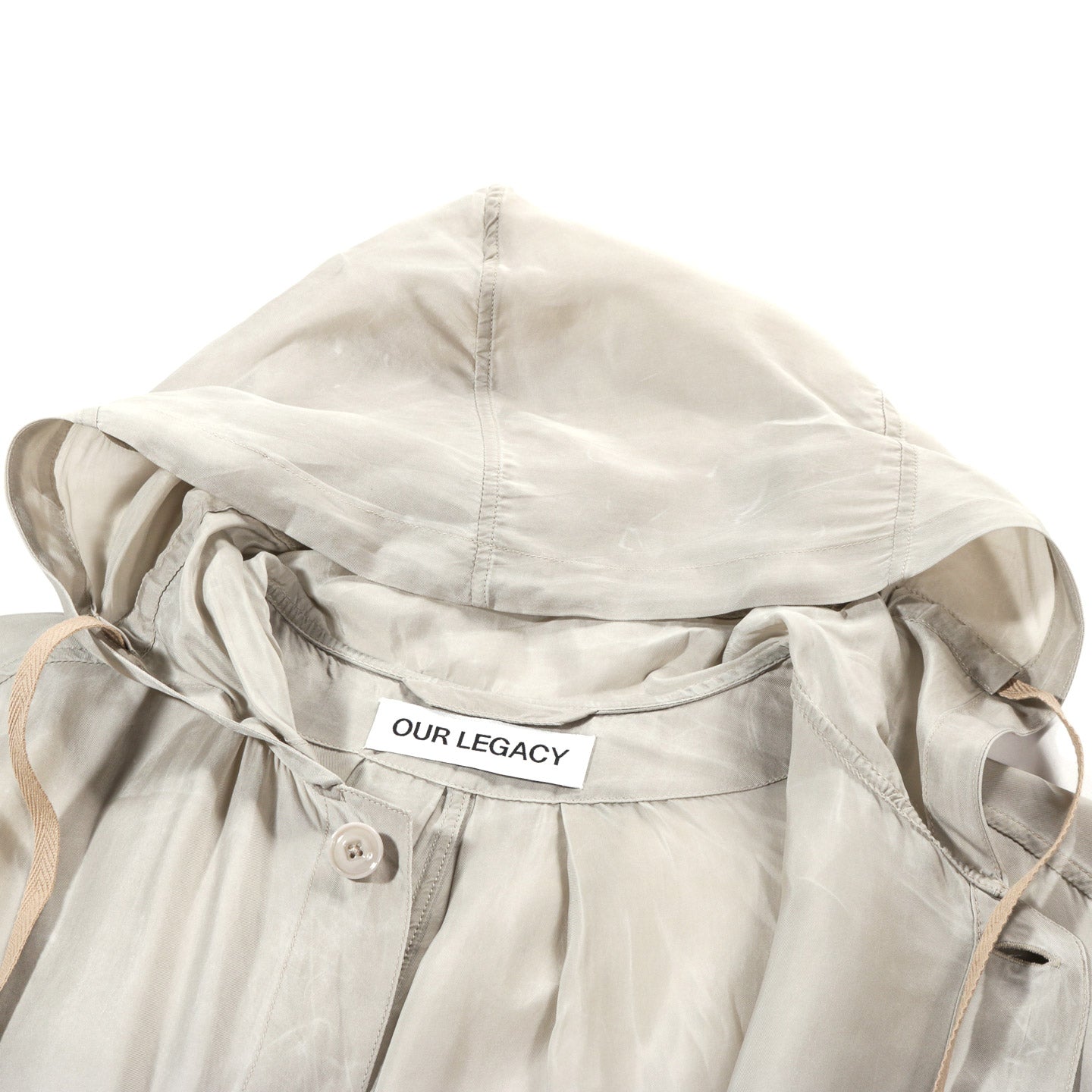 OUR LEGACY ROVER SHIRT GHOST GREY WAXED CUPRO