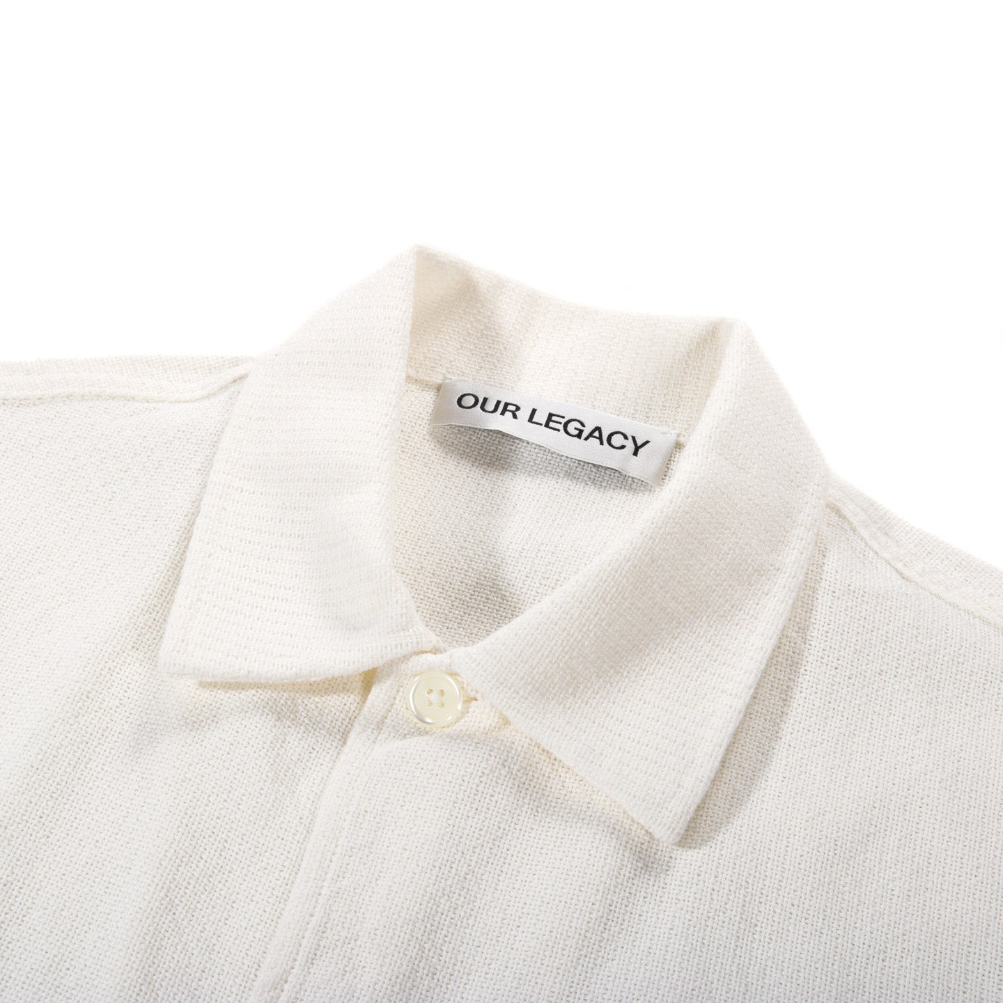 OUR LEGACY BOX SHIRT SHORTSLEEVE WHITE CROCHET WEAVE