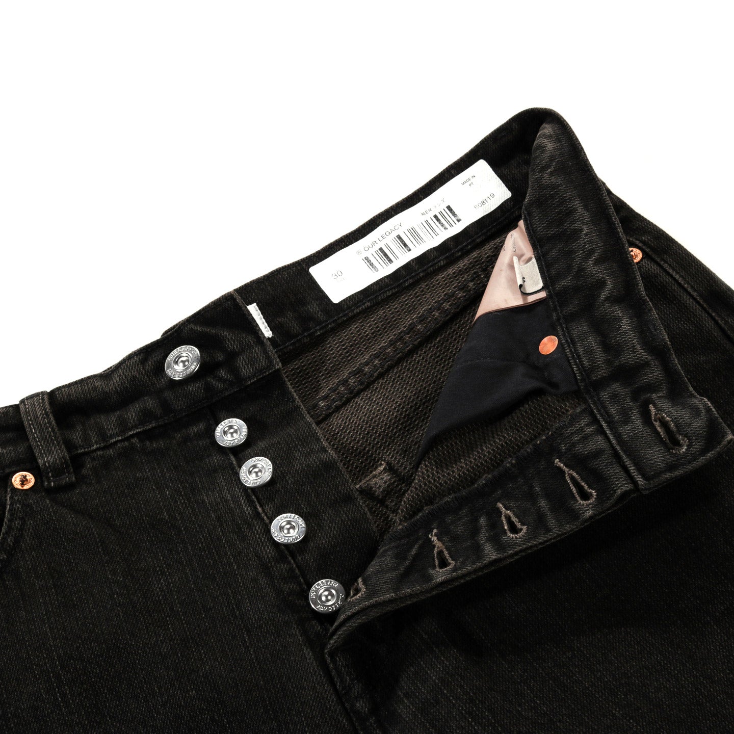 OUR LEGACY FIRST CUT KAMARI BLACK CHAIN TWILL