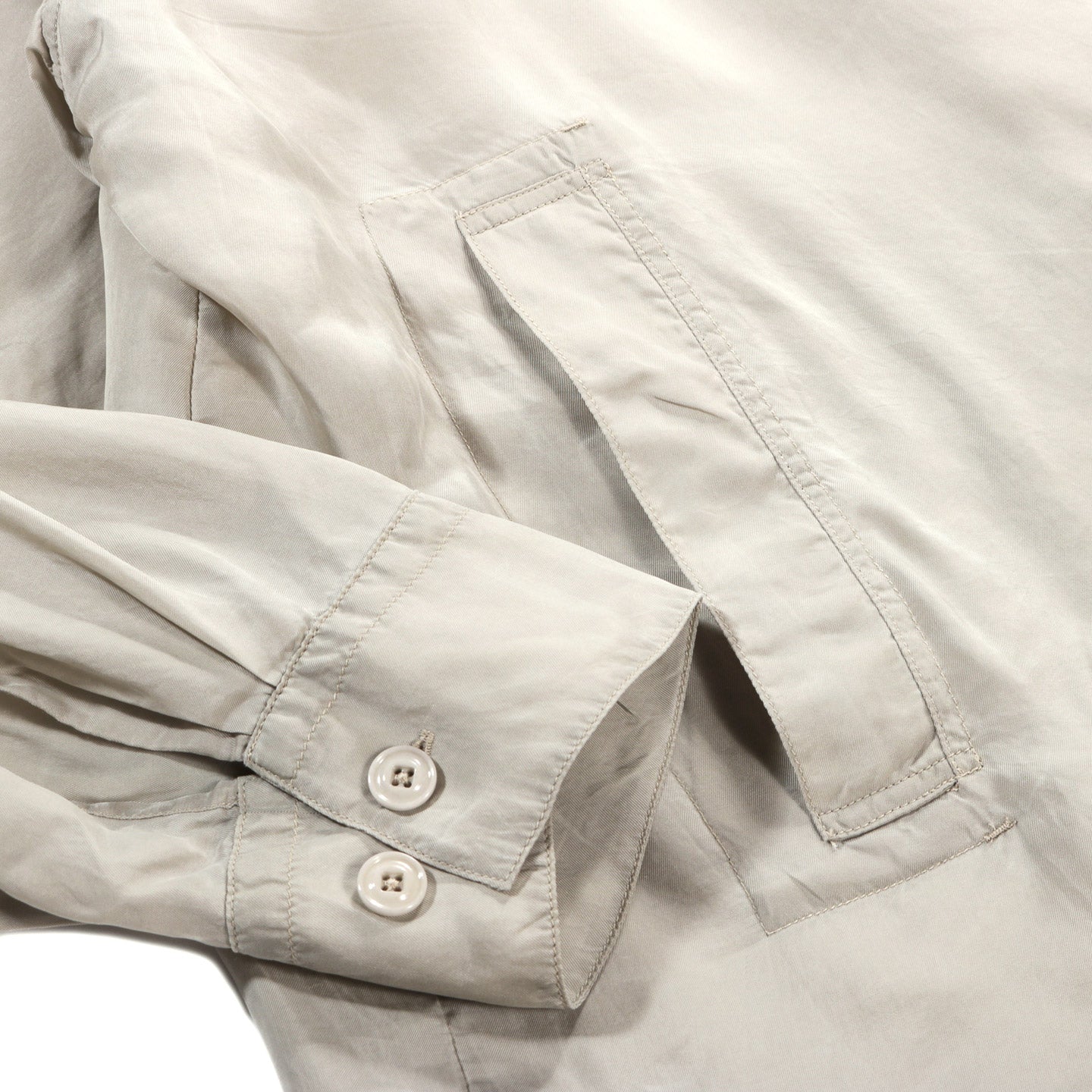 OUR LEGACY ROVER SHIRT GHOST GREY WAXED CUPRO