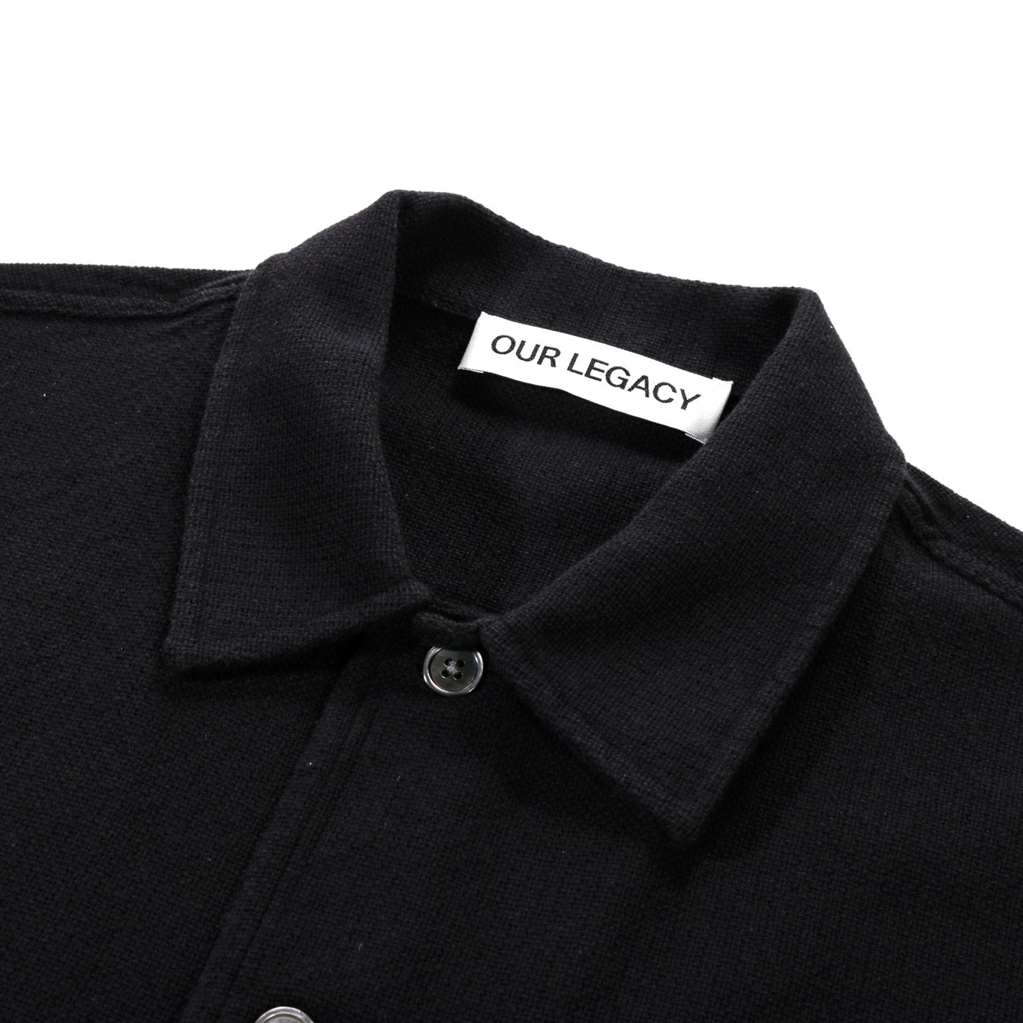 OUR LEGACY BOX SHIRT SHORTSLEEVE BLACK CROCHET WEAVE