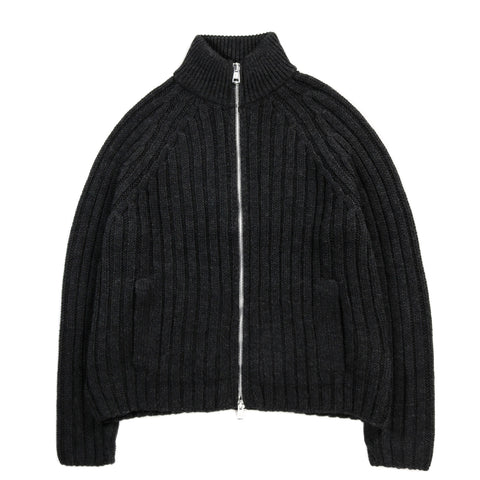 OUR LEGACY ULTRA ZIP FUNNEL CHARCOAL DRY MERINO WOOL