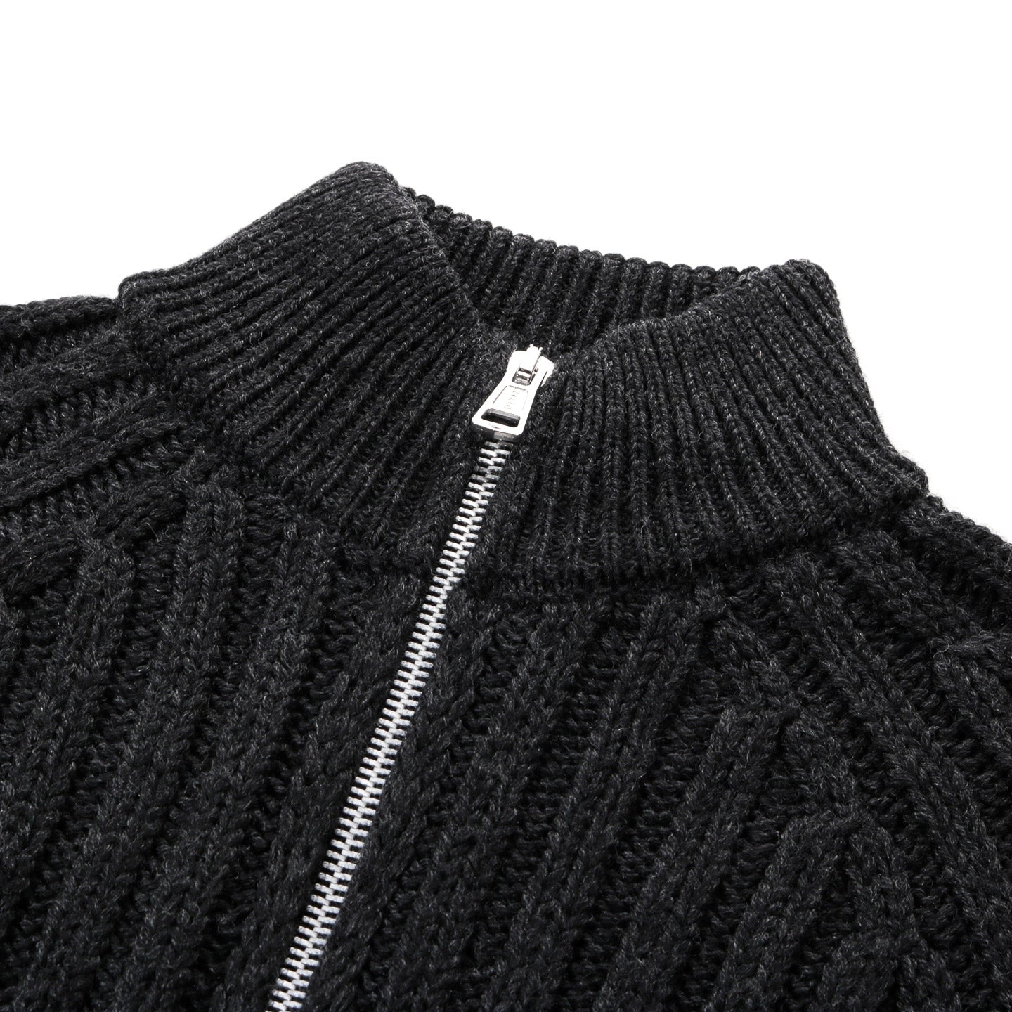 OUR LEGACY ULTRA ZIP FUNNEL CHARCOAL DRY MERINO WOOL