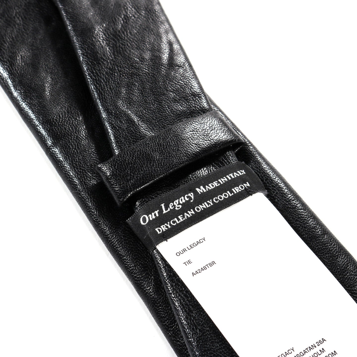 OUR LEGACY TIE BLACK REAL FAKE LEATHER