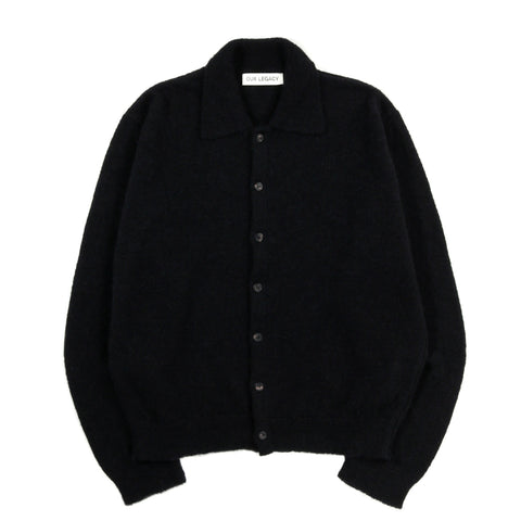 OUR LEGACY EVENING POLO BLACK FUZZY ALPACA