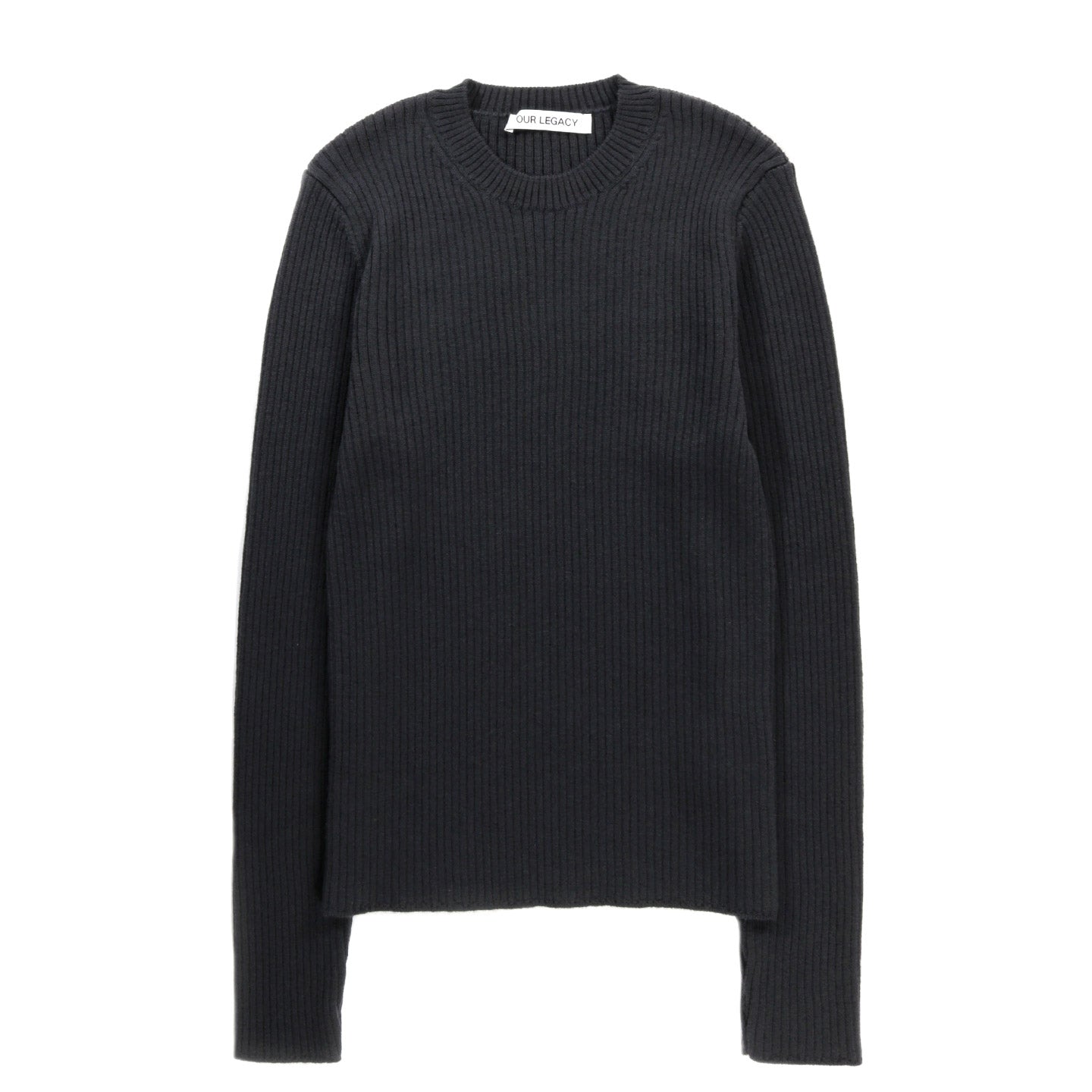 OUR LEGACY COMPACT ROUNDNECK OFF BLACK RUSTIC MERINO