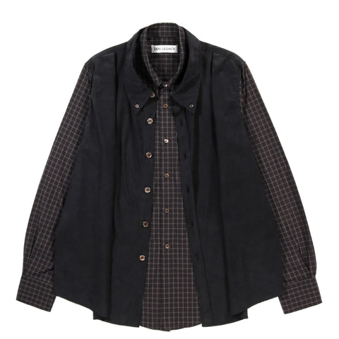 OUR LEGACY DOUBLE BORROWED SHIRT BLACK FAUX LUMBERJACK CHECK