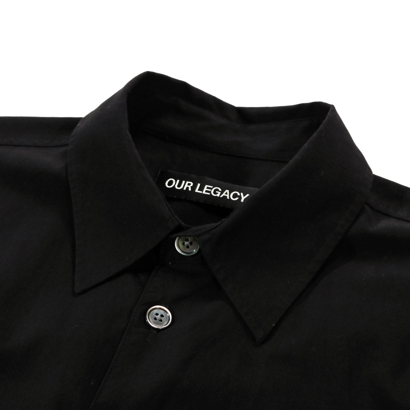 OUR LEGACY BEYOND SHIRT BLACK LIQUID POPLIN