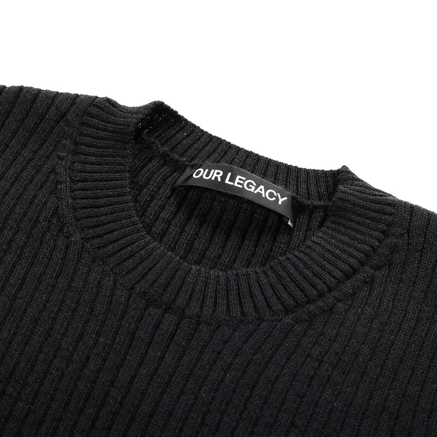 OUR LEGACY COMPACT ROUNDNECK BLACK RUSTIC MERINO