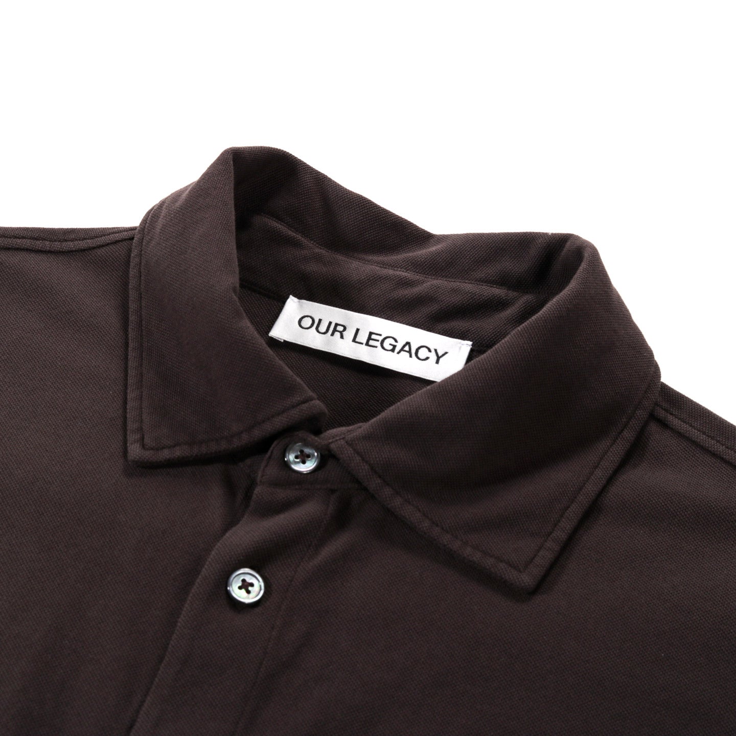 OUR LEGACY ANALOG SHIRT DEEP BROWN SUPER MALL PIQUE