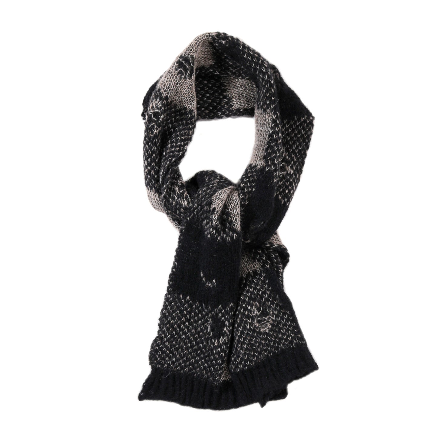 OUR LEGACY PAST SCARF BLACK DESTRUCTIVE GINGHAM