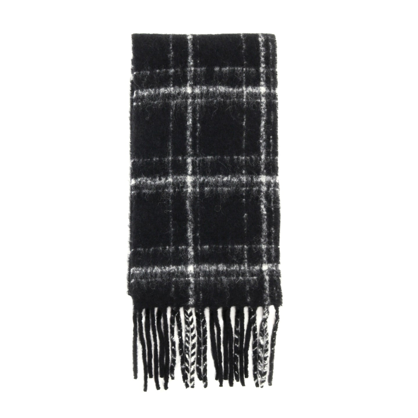 OUR LEGACY ESTATE SCARF BLACK FUZZY ALPACA CHECK
