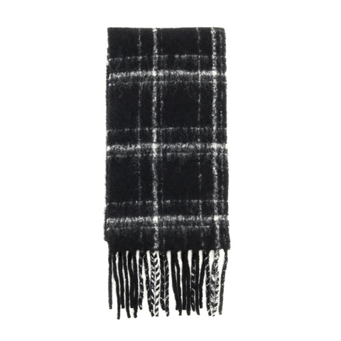 OUR LEGACY ESTATE SCARF BLACK FUZZY ALPACA CHECK