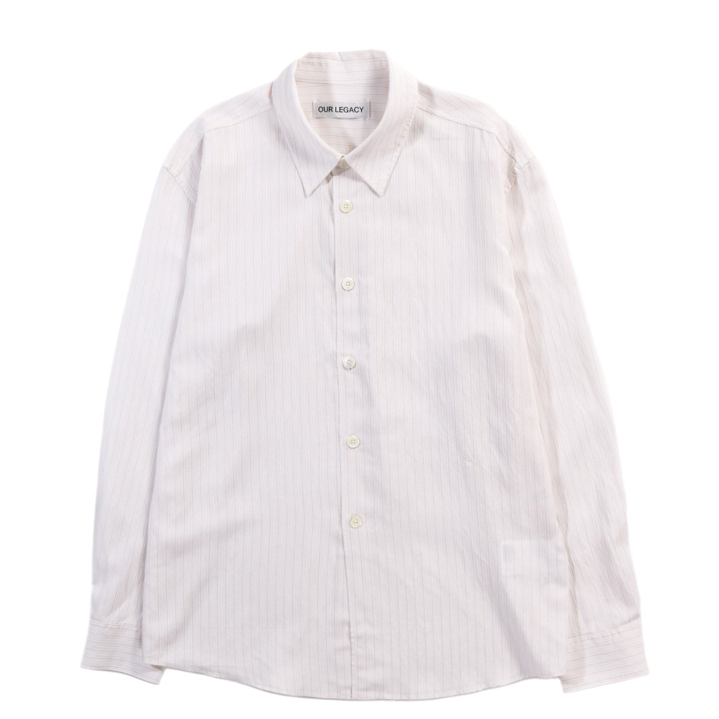 OUR LEGACY BEYOND SHIRT CREAM STRIPE CEREMONY VISCOSE