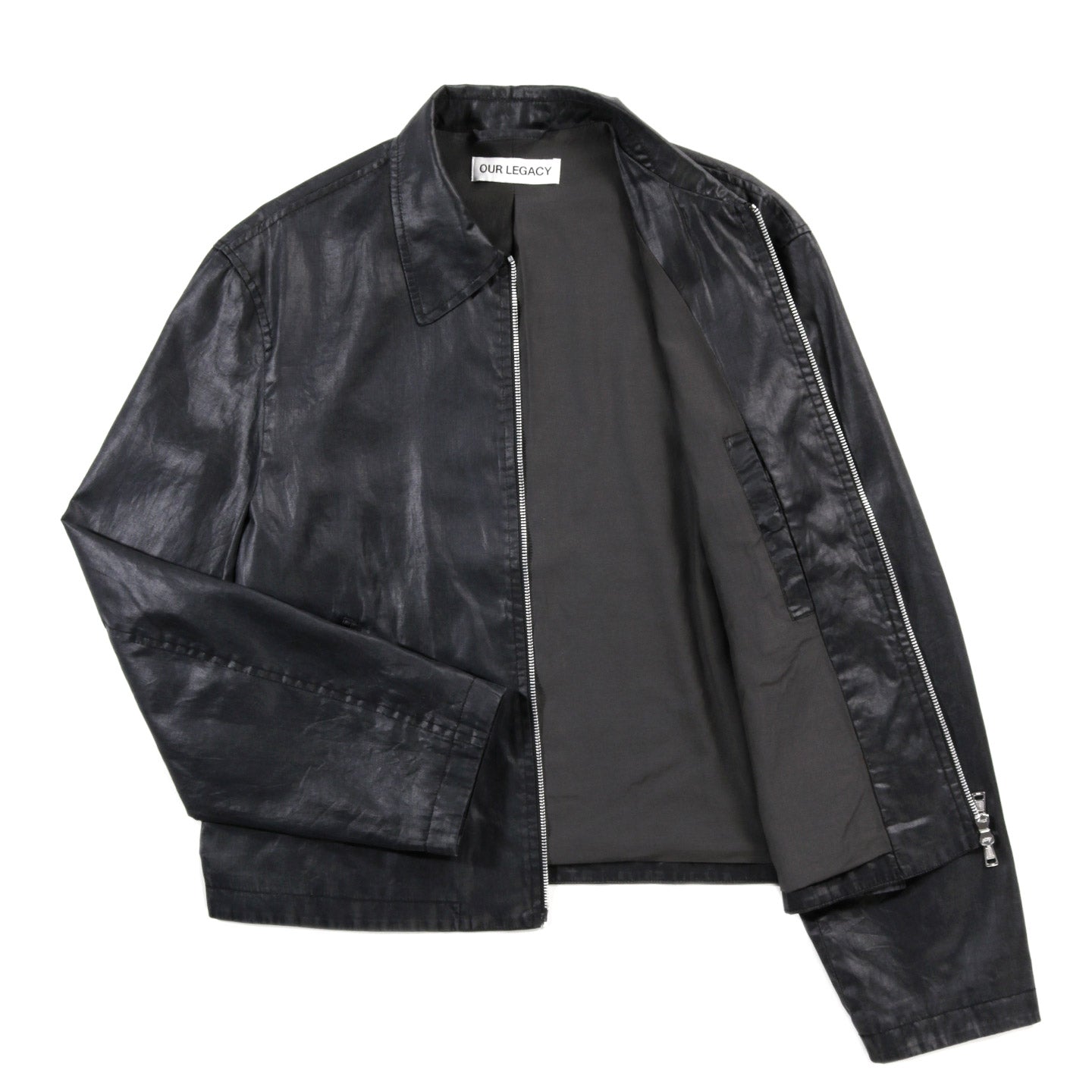 OUR LEGACY MINI JACKET WORKER LACQUER BLACK MIRROR TENCEL