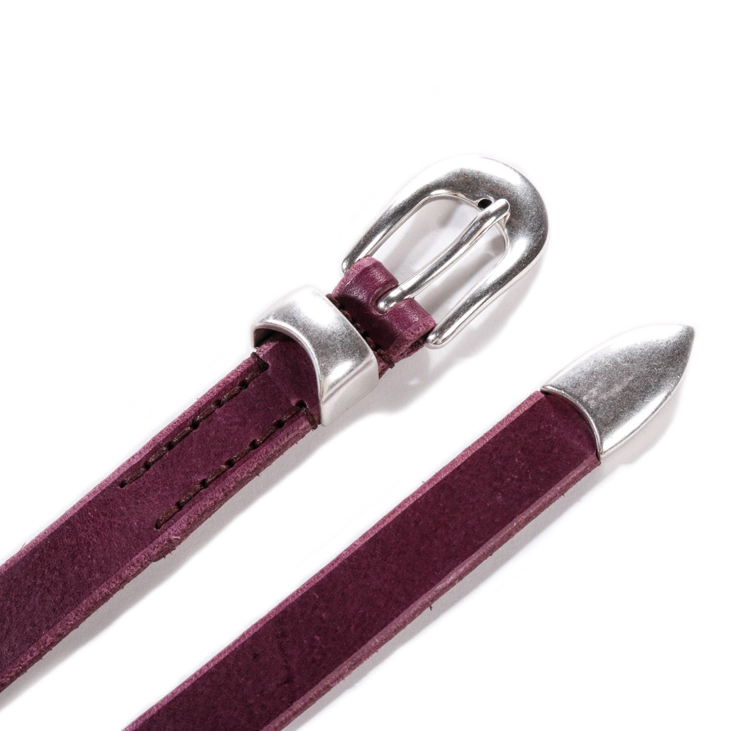 OUR LEGACY BELT 2CM SHADOW BERRY LEATHER