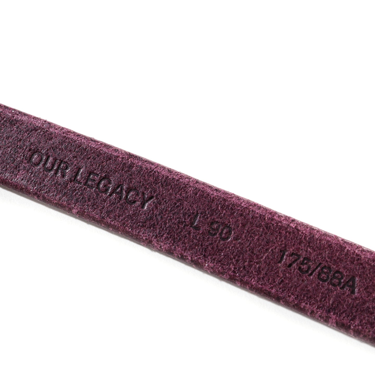 OUR LEGACY BELT 2CM SHADOW BERRY LEATHER