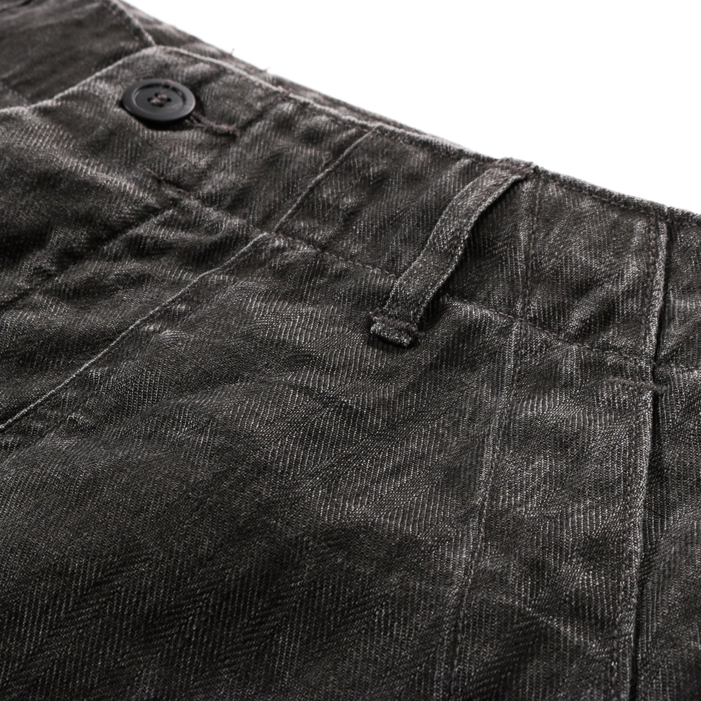 ORSLOW SUMI DYED LINEN SUMMER FATIGUE PANTS CHARCOAL GRAY