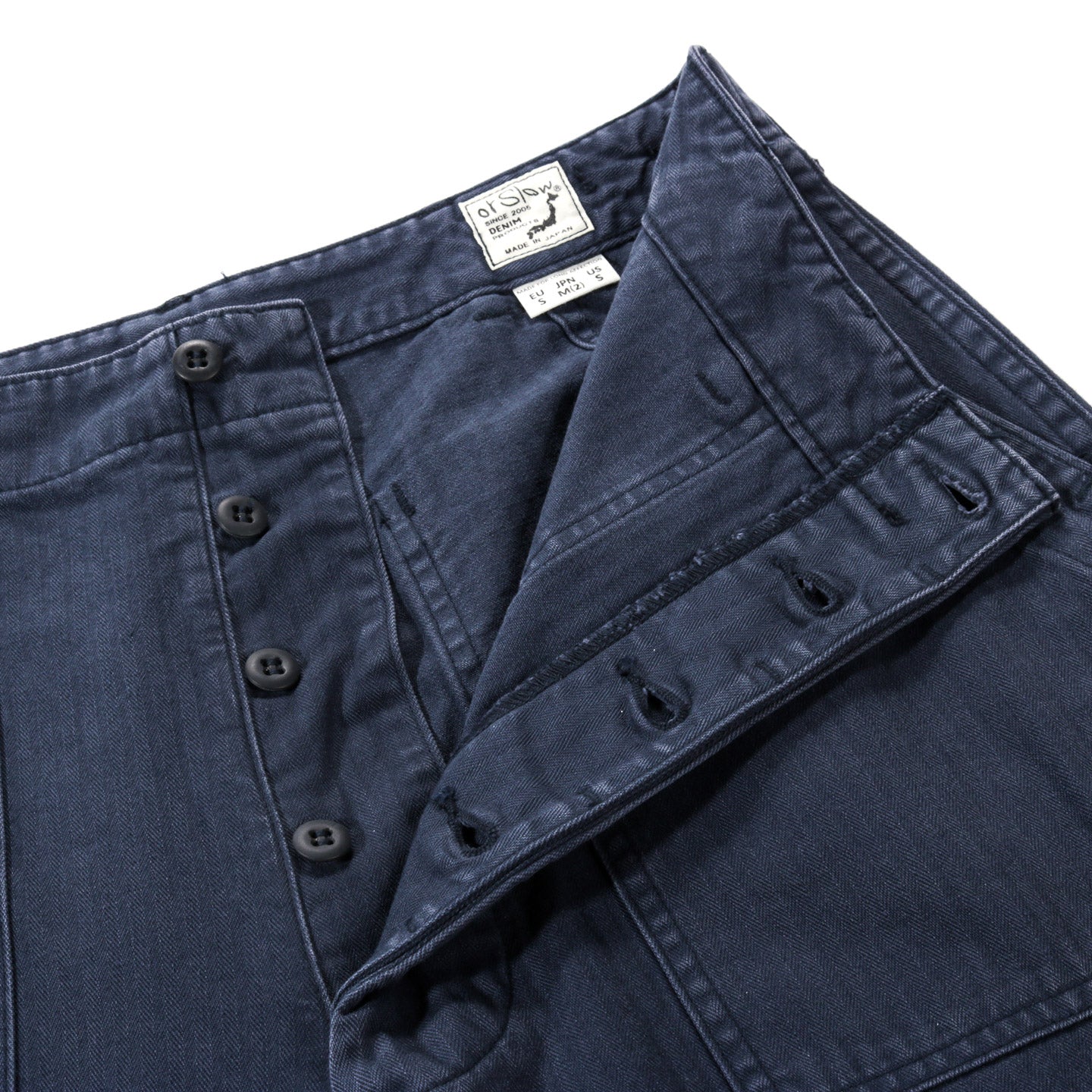 ORSLOW HERRINGBONE TWILL SUMMER FATIGUE PANTS NAVY