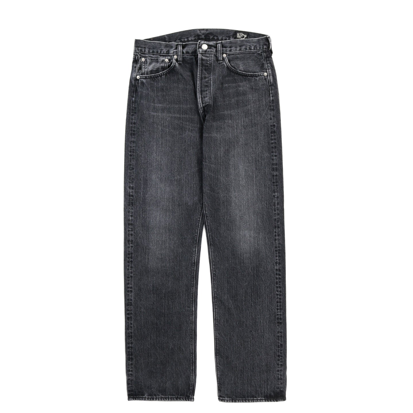 ORSLOW 105 STANDARD FIT SELVEDGE BLACK DENIM STONEWASH