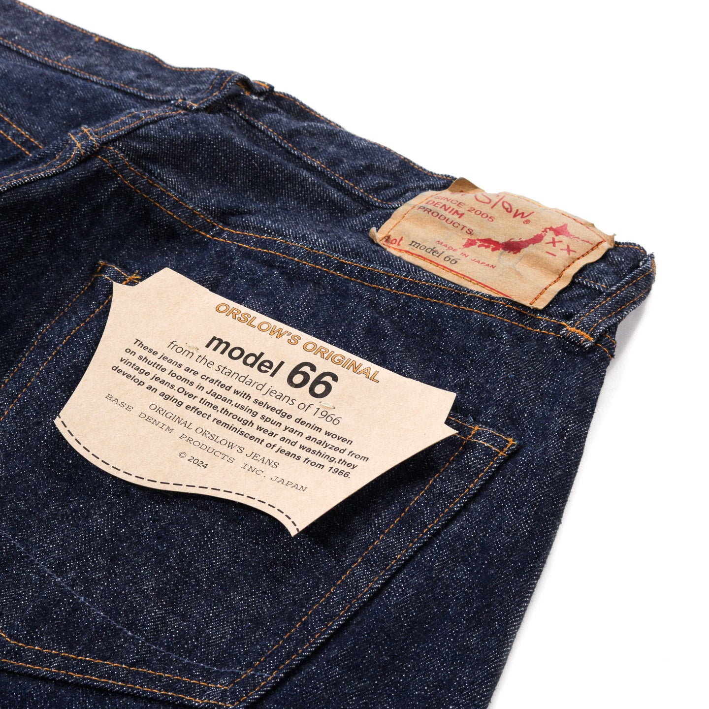 ORSLOW MODEL 66 1966'S STANDARD DENIM PANTS ONE WASH