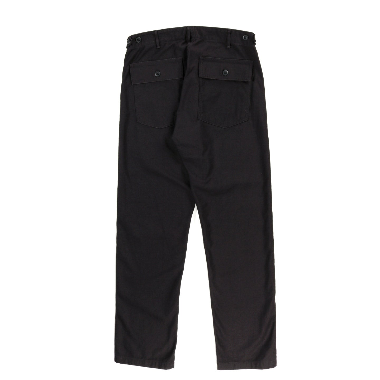 ORSLOW SLIM FIT FATIGUE PANTS BLACK REVERSE SATEEN