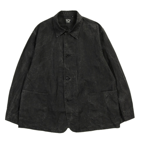 ORSLOW WWII 1940'S SUMI COATED LINEN COVERALL BLACK