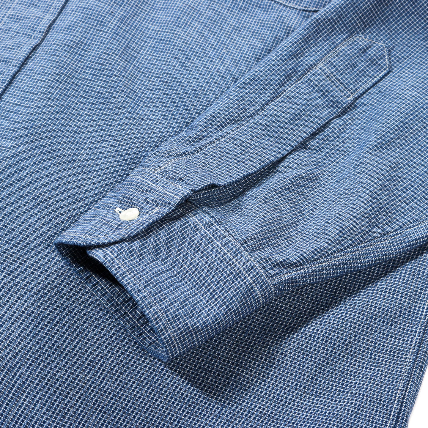 ORSLOW SMALL CHECK CHAMBRAY STANDARD BUTTON DOWN SHIRT INDIGO