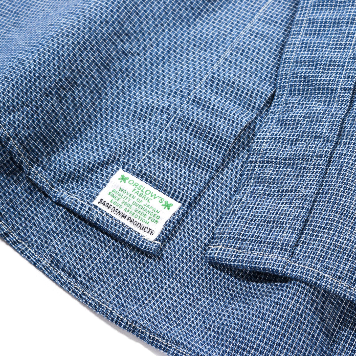 ORSLOW SMALL CHECK CHAMBRAY STANDARD BUTTON DOWN SHIRT INDIGO