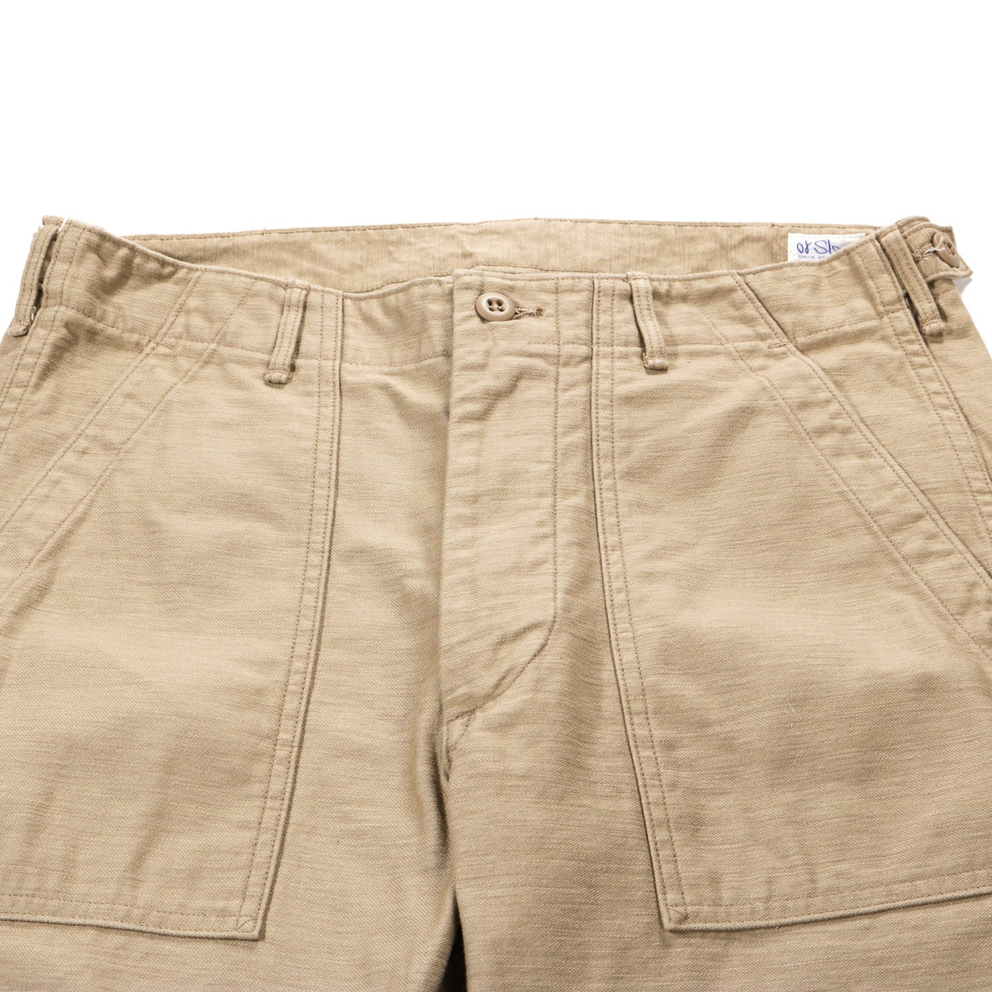 ORSLOW SLIM FIT FATIGUE PANTS SAND BEIGE REVERSE SATEEN