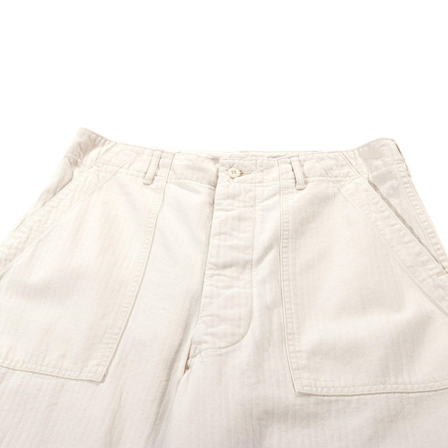 ORSLOW HERRINGBONE TWILL SUMMER FATIGUE PANTS ECRU