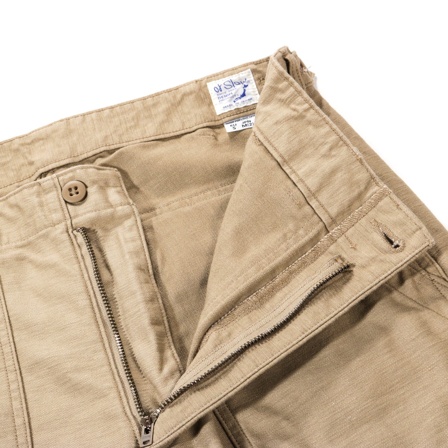 ORSLOW SLIM FIT FATIGUE PANTS SAND BEIGE REVERSE SATEEN