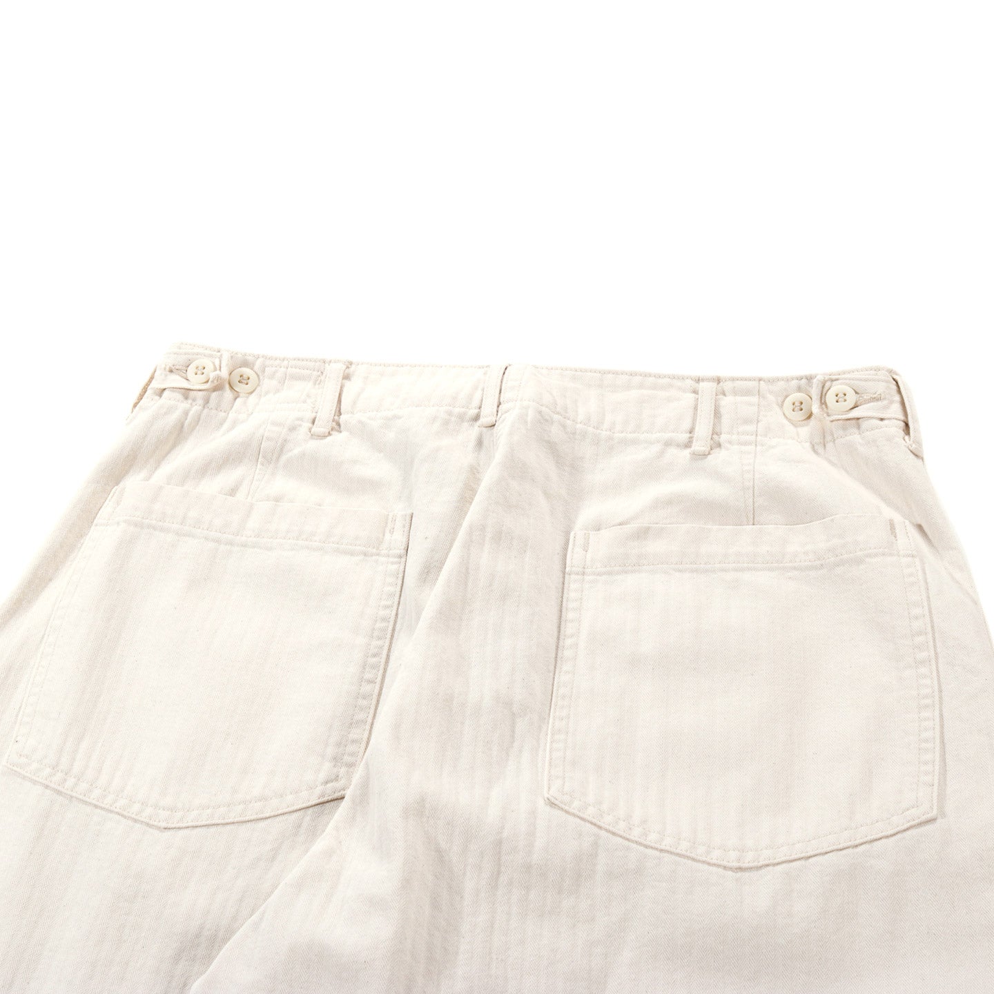 ORSLOW HERRINGBONE TWILL SUMMER FATIGUE PANTS ECRU