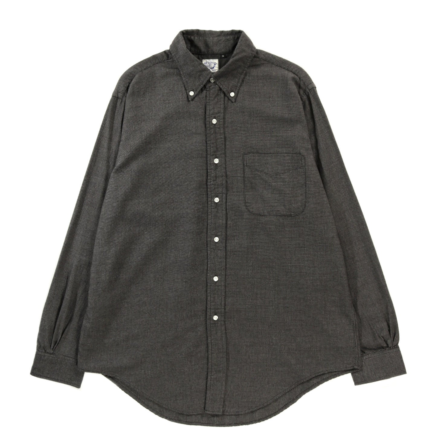 ORSLOW STANDARD BUTTON DOWN SHIRT CHARCOAL GRAY