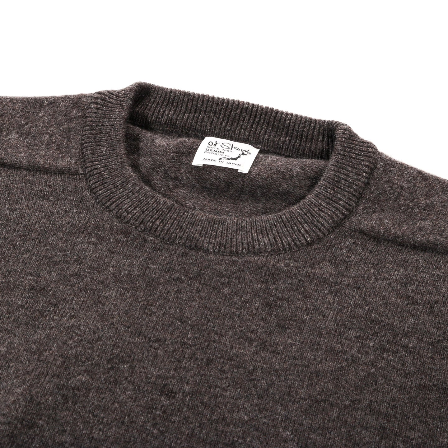 ORSLOW WOOL CREW NECK SWEATER BROWN