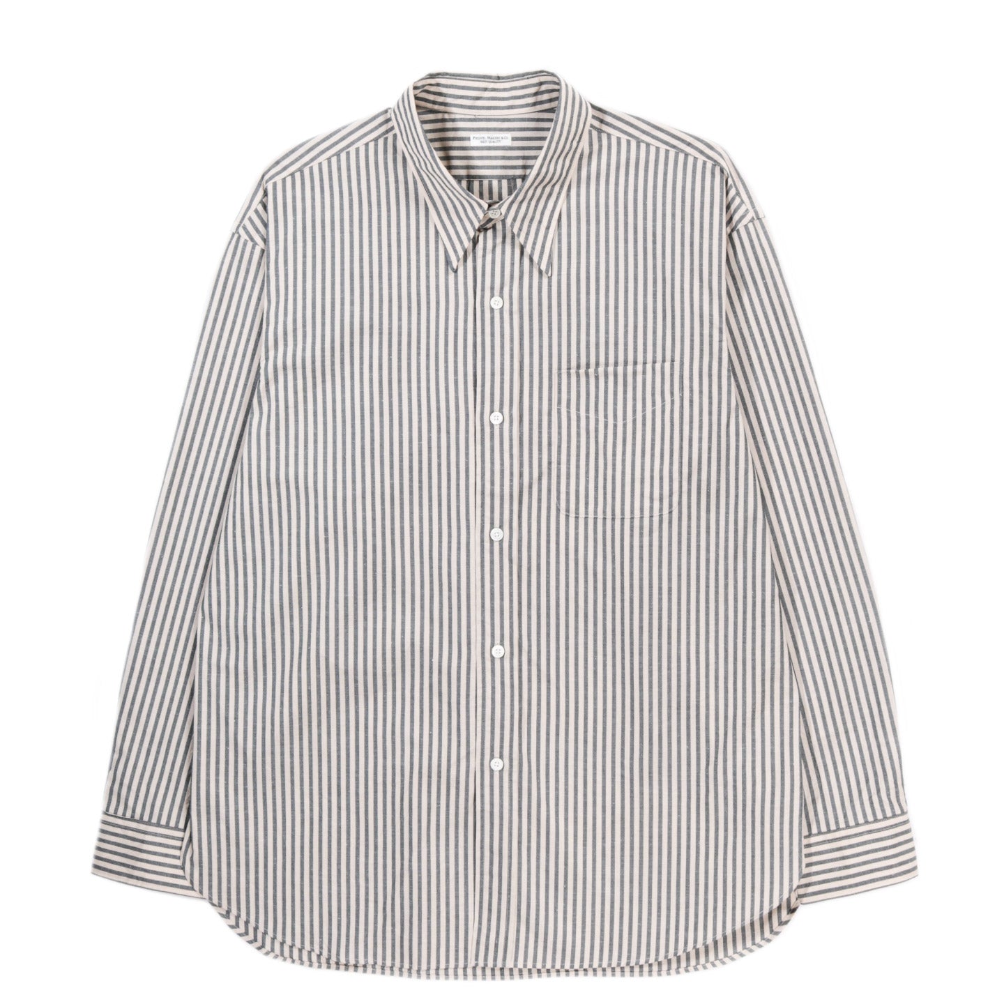 PHIGVEL MAKERS LONG POINT COLLAR SHIRT FOREST / BEIGE