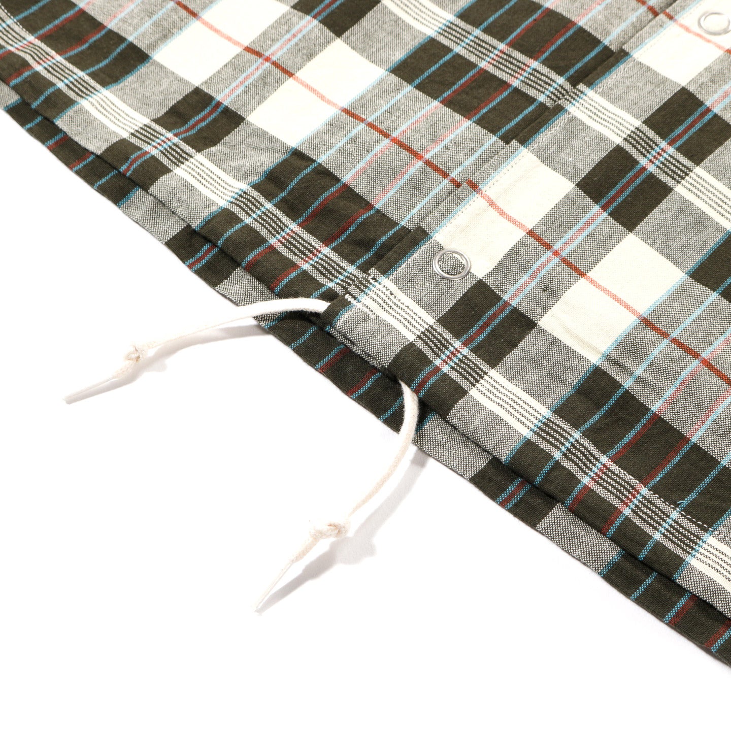 PHIGVEL MAKERS MADRAS COACH JACKET ECRU / OLIVE