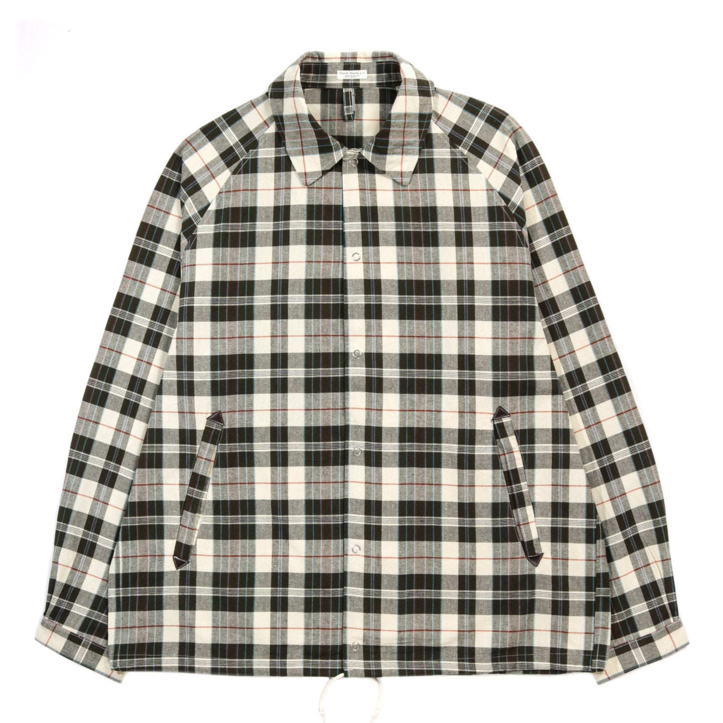 PHIGVEL MAKERS MADRAS COACH JACKET ECRU / OLIVE
