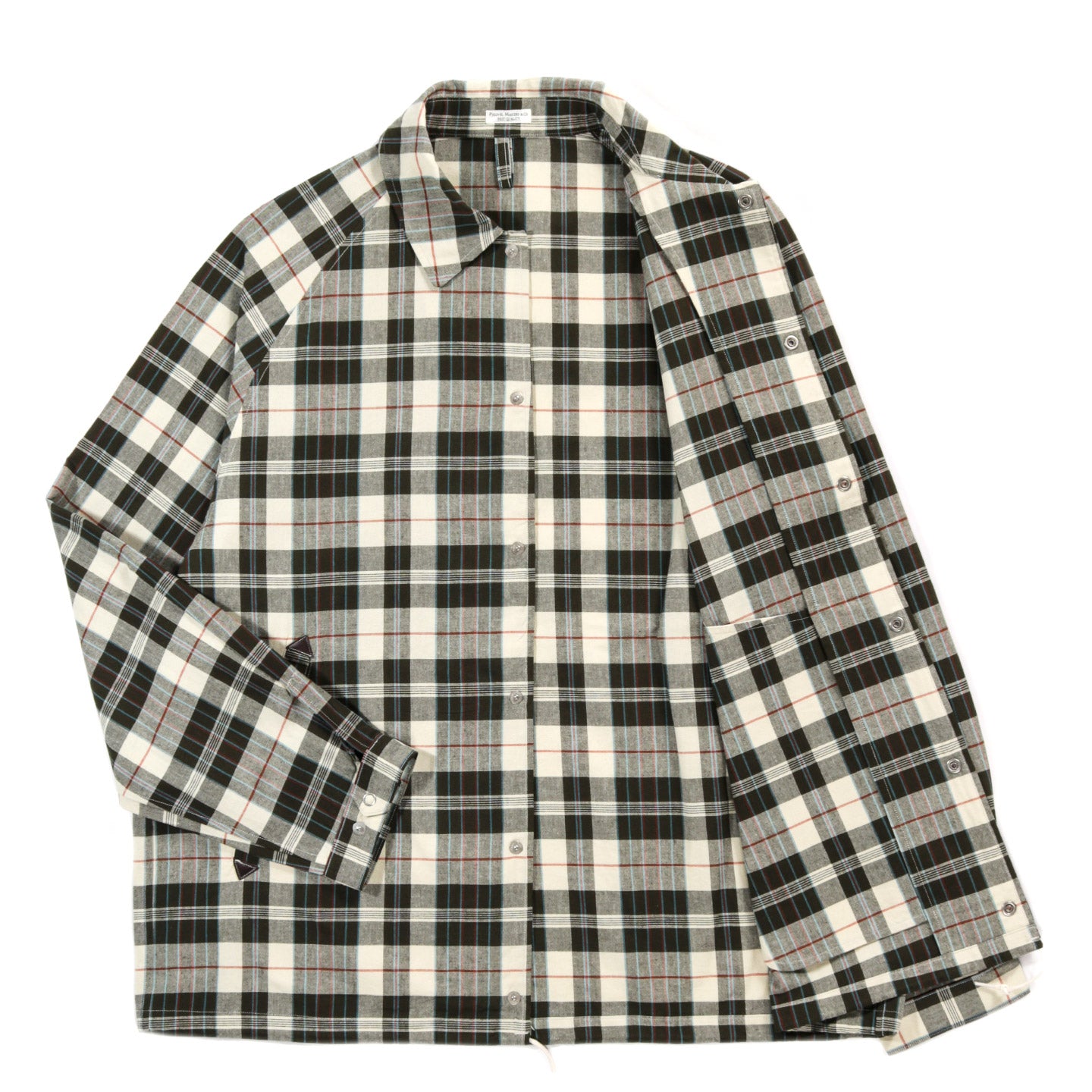 PHIGVEL MAKERS MADRAS COACH JACKET ECRU / OLIVE