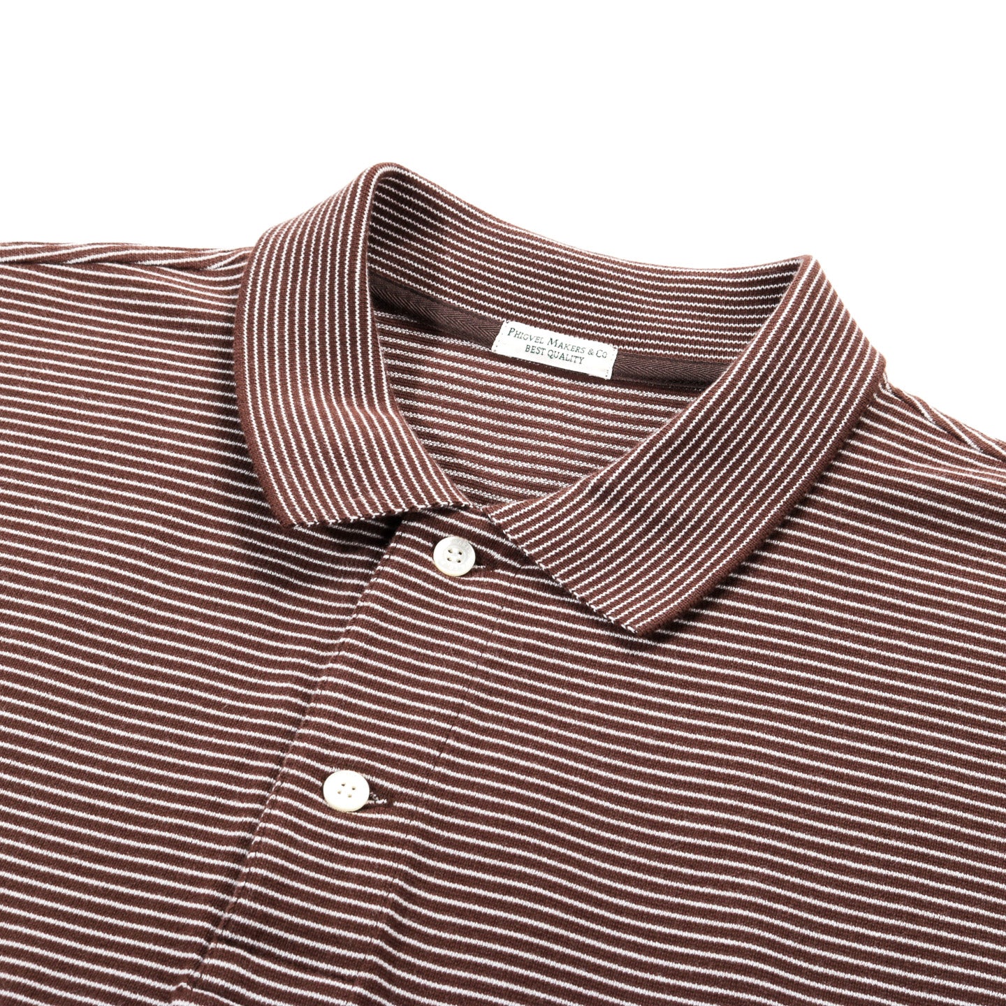 PHIGVEL MAKERS RASCHEL BORDER SS POLO BROWN / IVORY