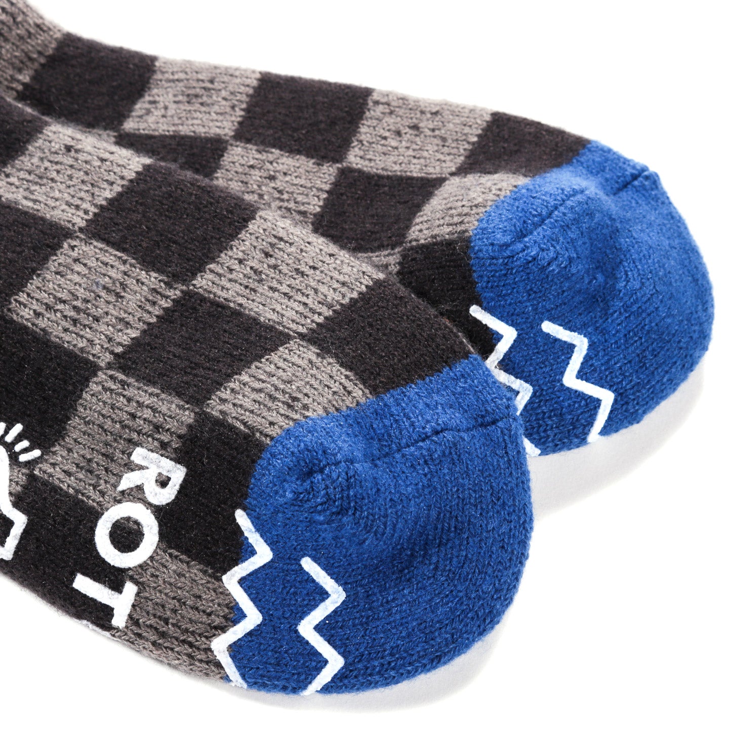 ROTOTO CHECKERBOARD PILE ROOM SOCKS D.GREEN / BLUE