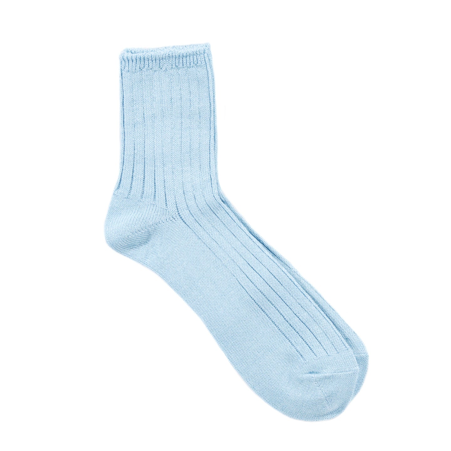 ROTOTO LINEN COTTON RIBBED ANKLE SOCKS SKY BLUE