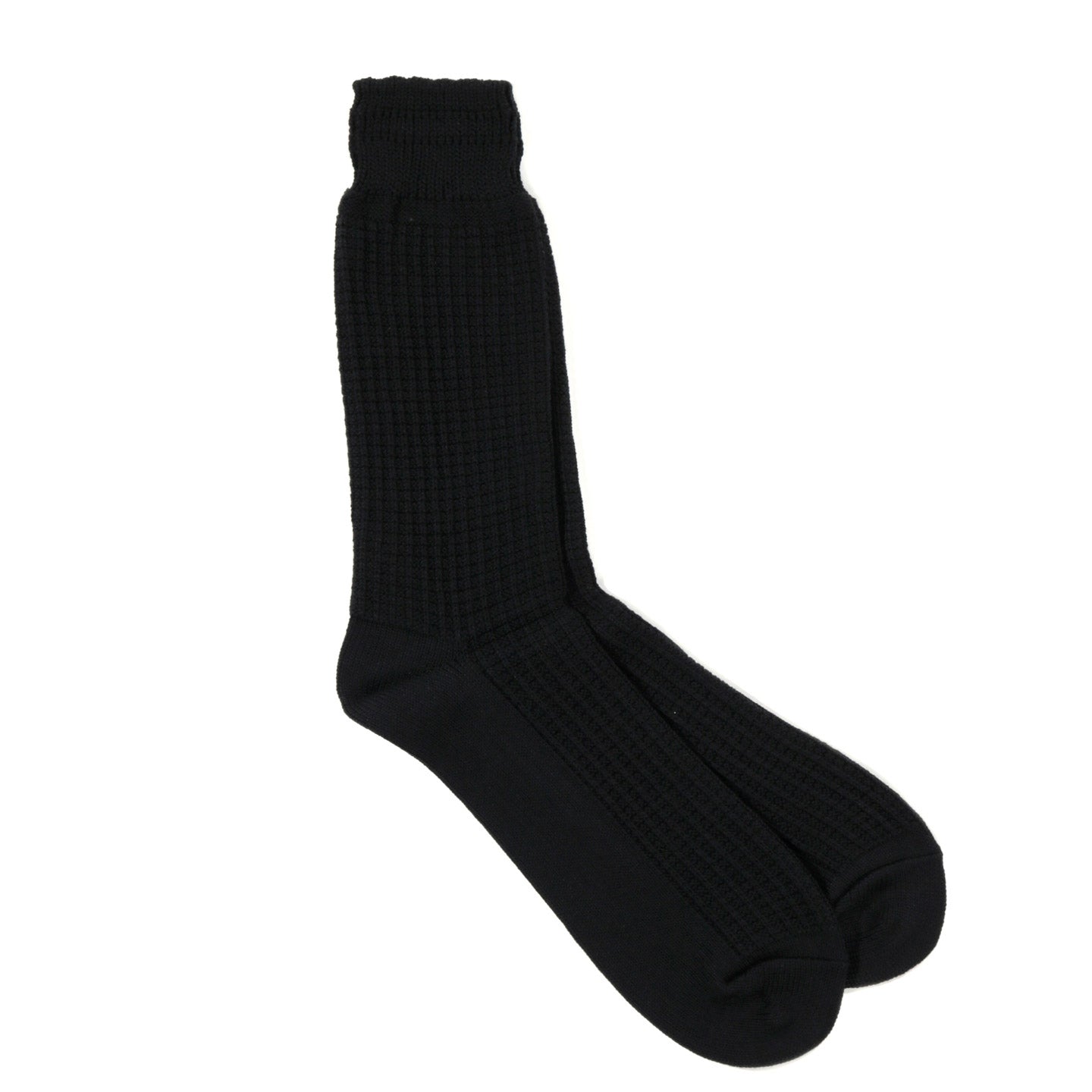 ROTOTO COTTON WAFFLE SOCKS BLACK