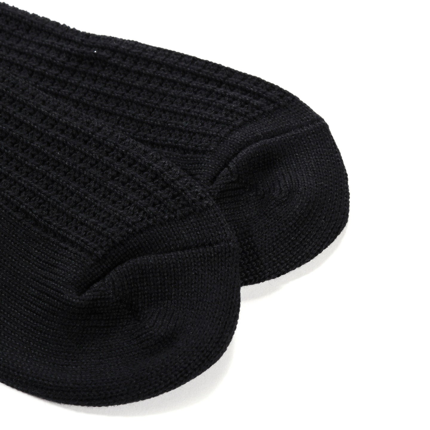 ROTOTO COTTON WAFFLE SOCKS BLACK