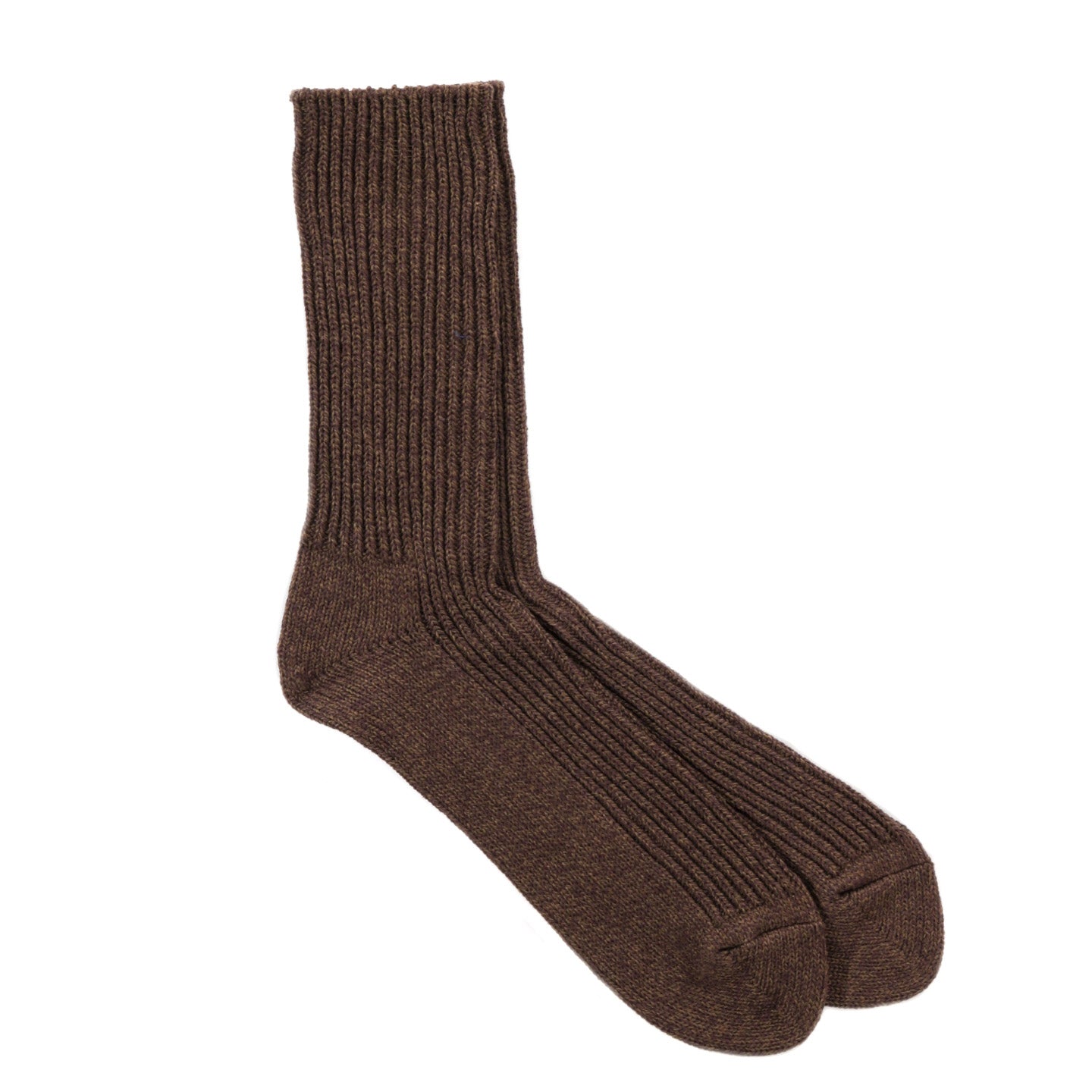 ROTOTO RECYCLED COTTON MARL SOCKS KHAKI BROWN